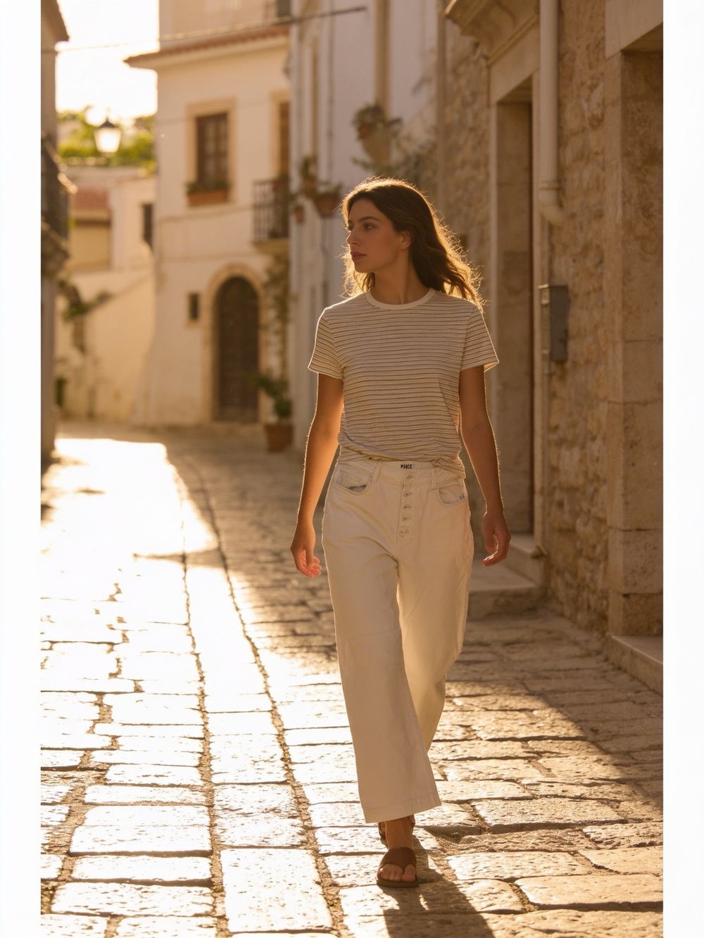 PAIGE Women’s Straight Jeans in White exposed button fly Leenah